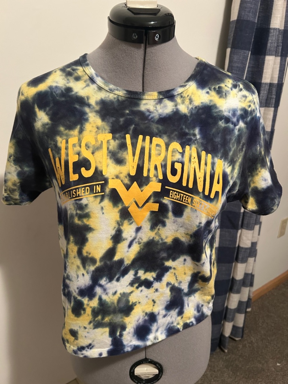 West Virginia Tie-Dye Short Sleeve Tee - Yellow & Navy